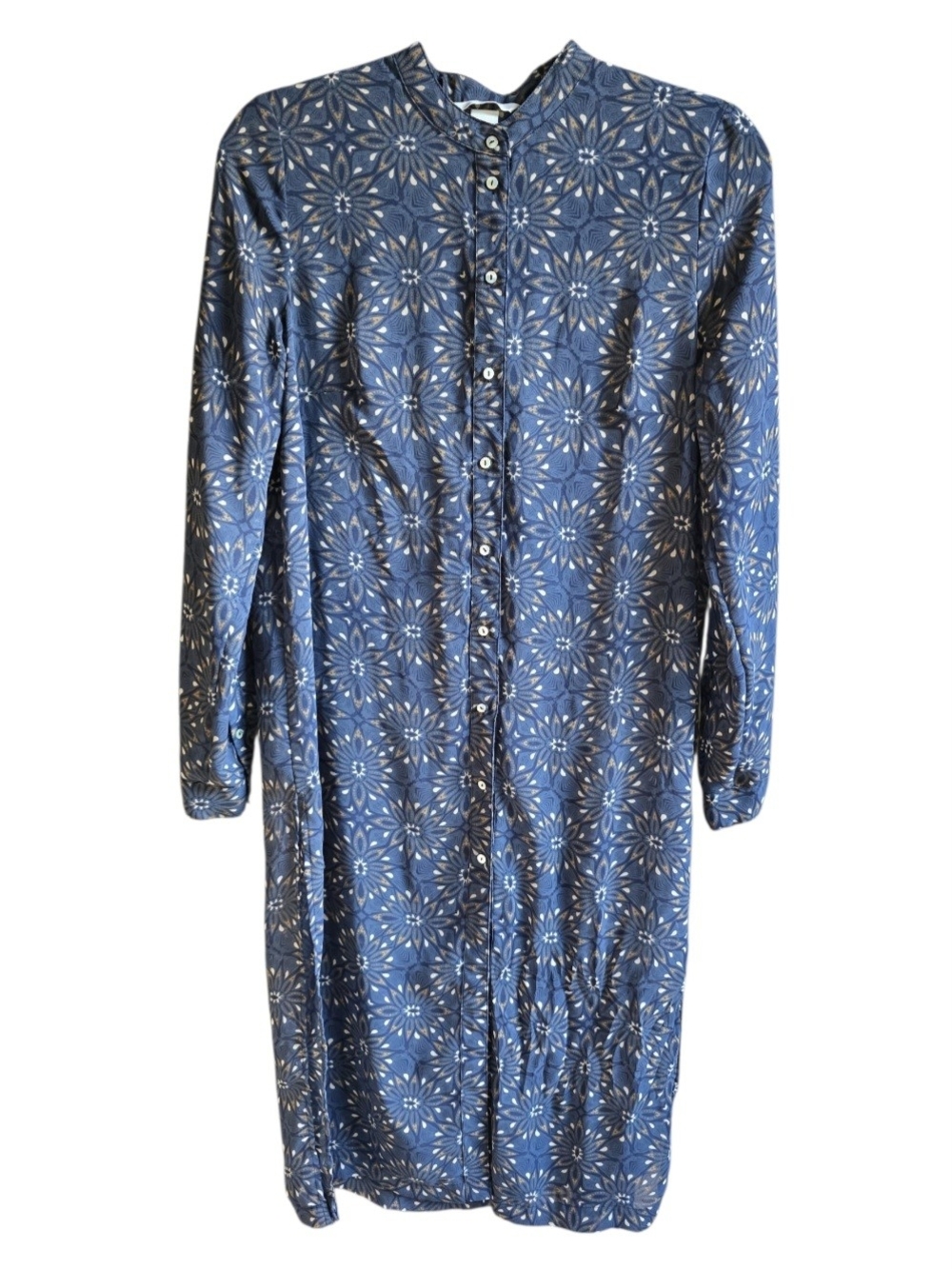 H&M Womens Semi Sheer Sunburst Printed Button-Front Cover Up Duster - Picture 4 of 11